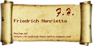 Friedrich Henrietta névjegykártya