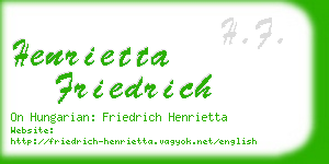 henrietta friedrich business card